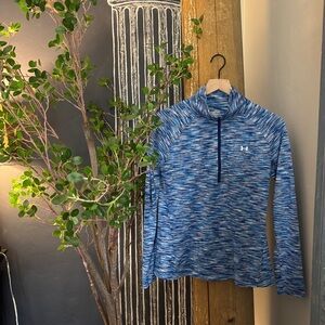 Under Armour Women's Blue Space-Dye 1/4 Zip Performance Pullover